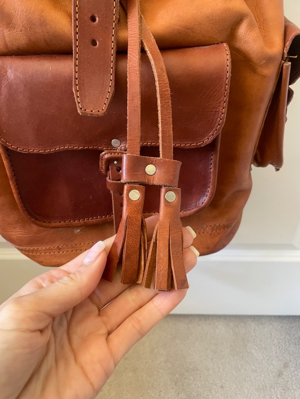 Genuine Leather Backpack - Picture 3 of 8